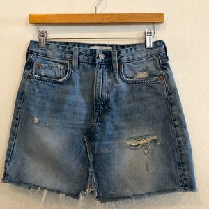 L.O.G.G brand distressed jean skirt